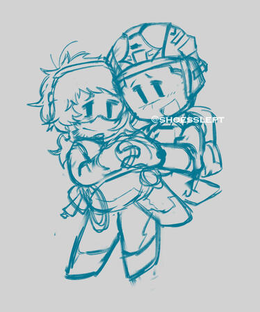 wip of calar x my yumeship oc Wow wow wow